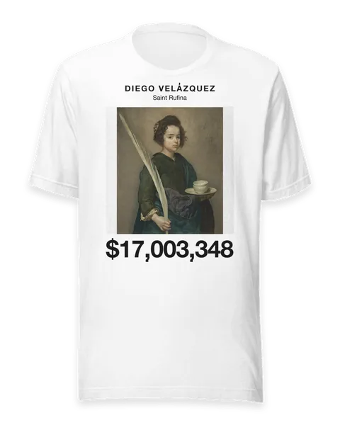 Saint Rufina by Diego Velázquez, on a white t-shirt