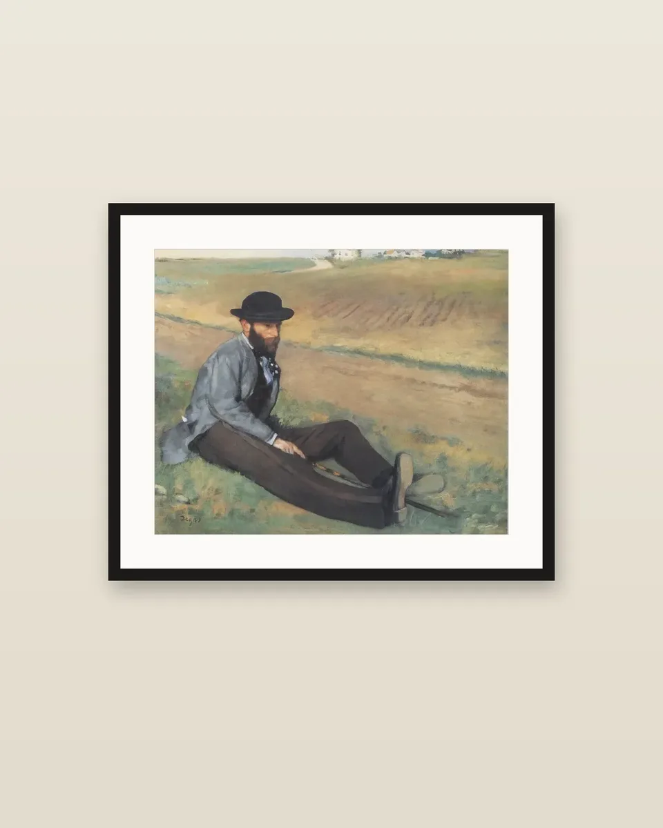 Eugène Manet by Edgar Degas, framed