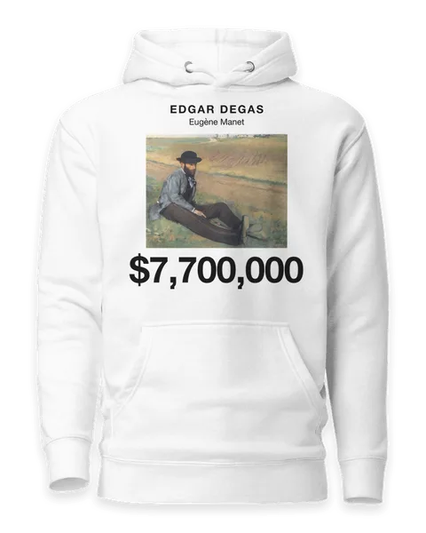 Eugène Manet by Edgar Degas, on a white hoodie