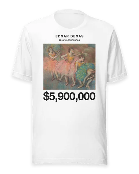 Quatre danseuses by Edgar Degas, on a white t-shirt