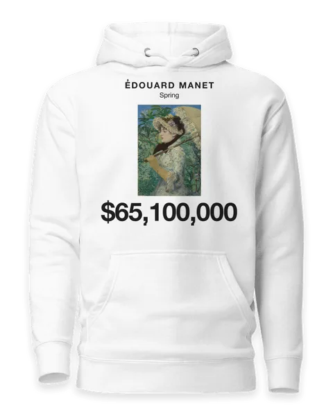 Spring by Édouard Manet, on a white hoodie