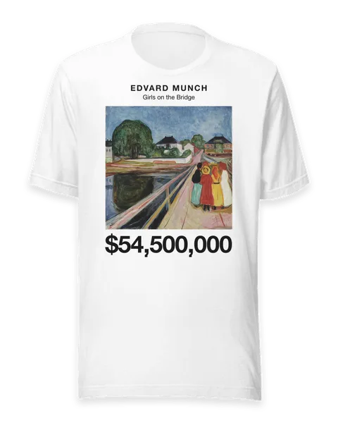 Girls on the Bridge by Edvard Munch, on a white t-shirt
