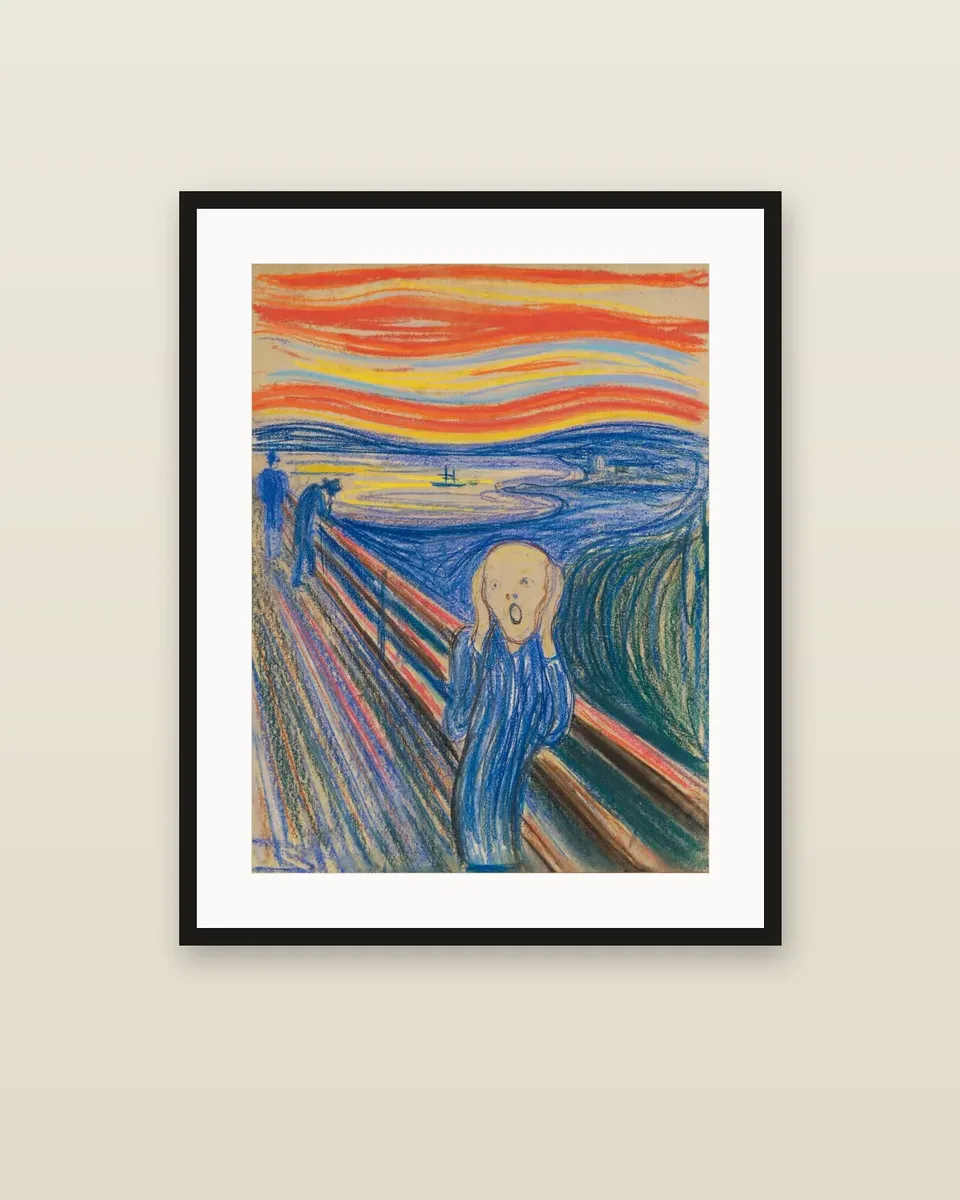 The Scream by Edvard Munch, framed