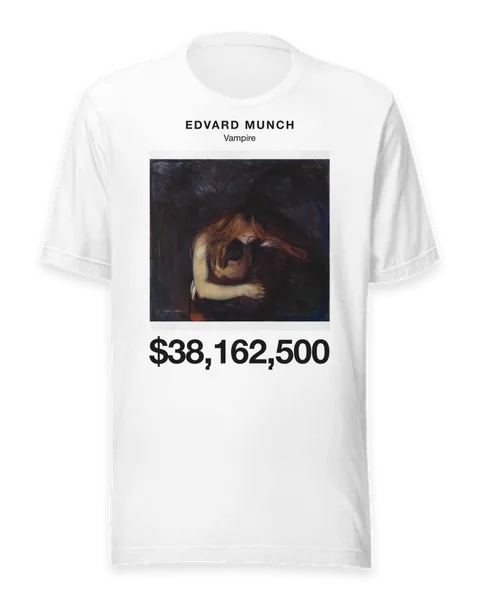 Vampire by Edvard Munch, on a white t-shirt