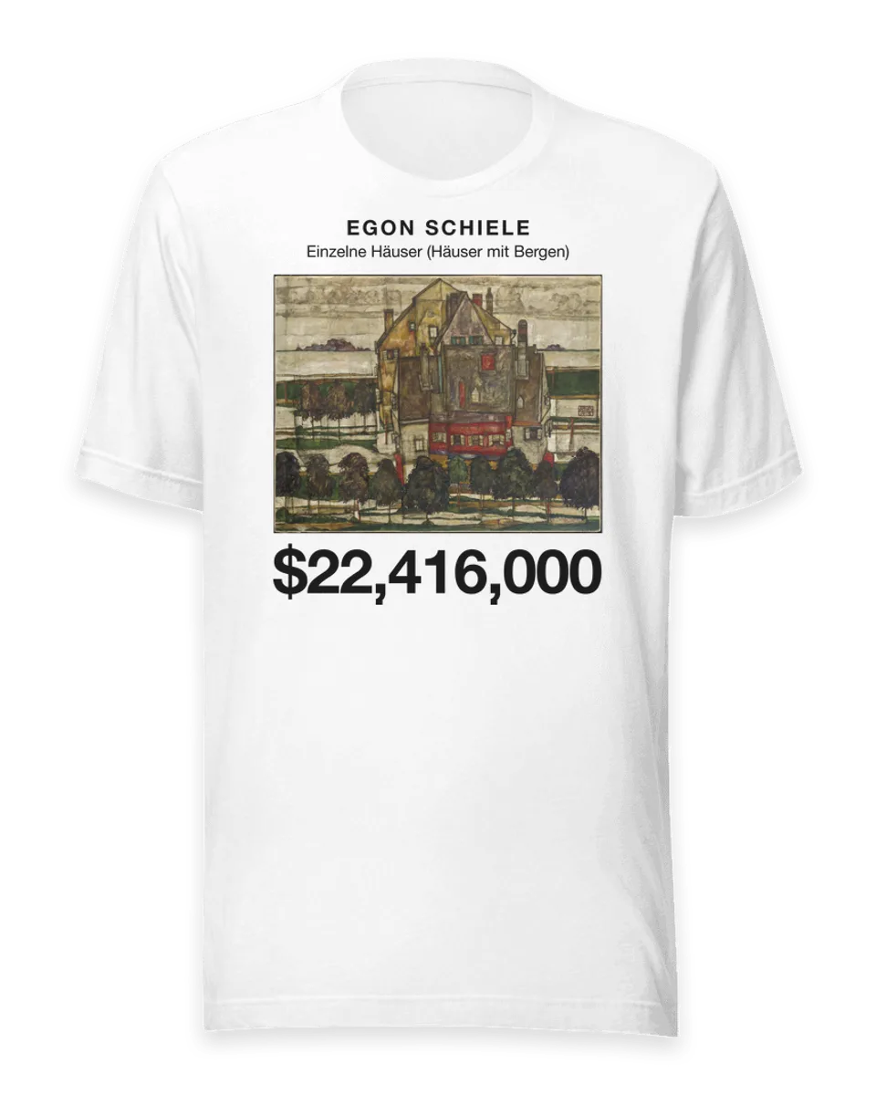 T-shirt: Einzelne Häuser (Häuser mit Bergen) by Egon Schiele