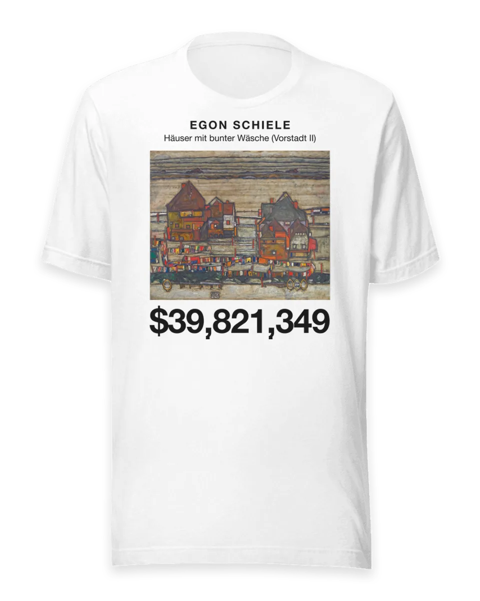 T-shirt: Häuser mit bunter Wäsche (Vorstadt II) by Egon Schiele