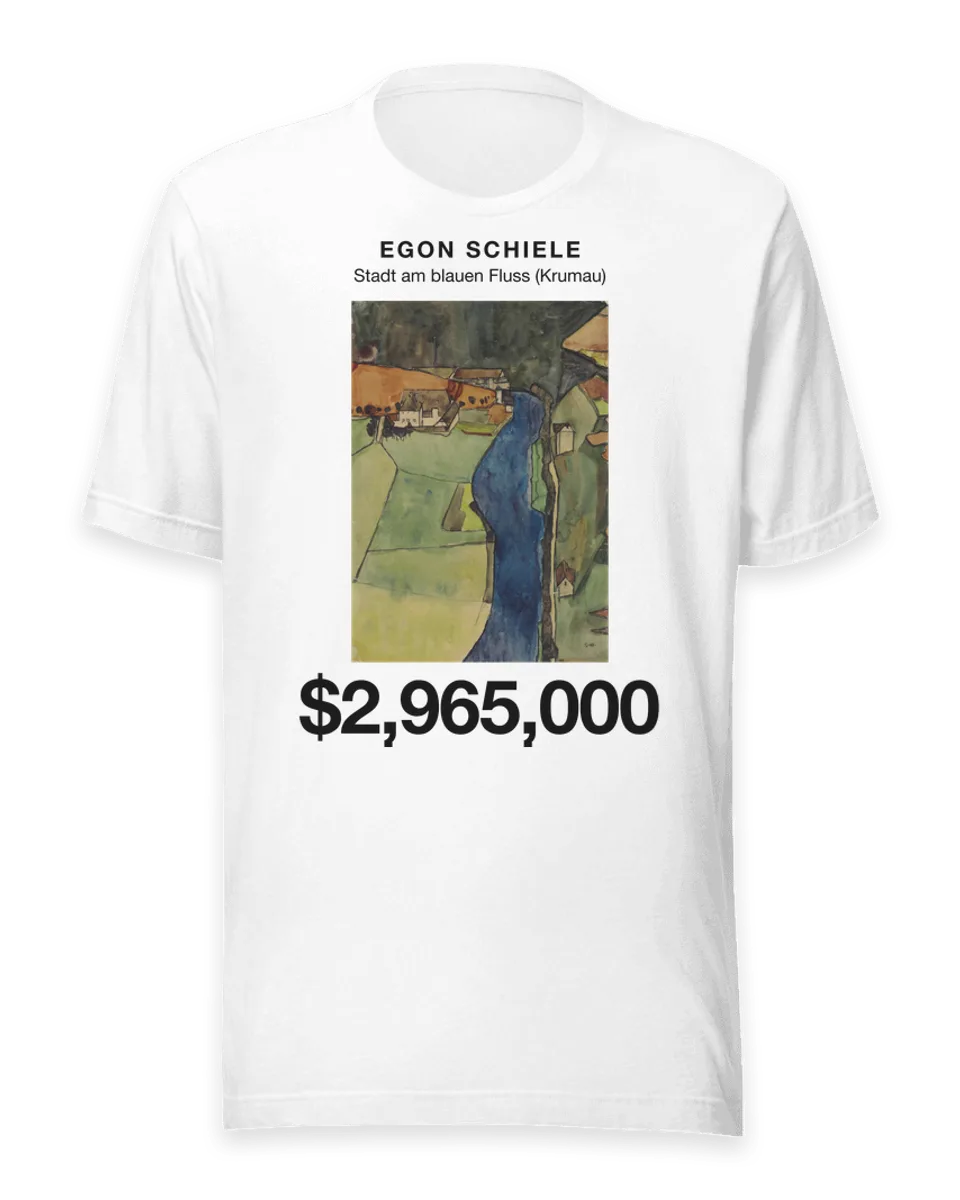 T-shirt: Stadt am blauen Fluss (Krumau) by Egon Schiele