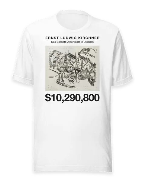 Das Boskett: Albertplatz in Dresden by Ernst Ludwig Kirchner, on a white t-shirt