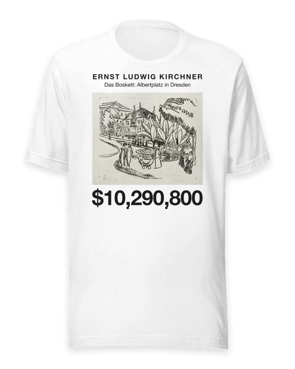 T-shirt: Das Boskett: Albertplatz in Dresden by Ernst Ludwig Kirchner