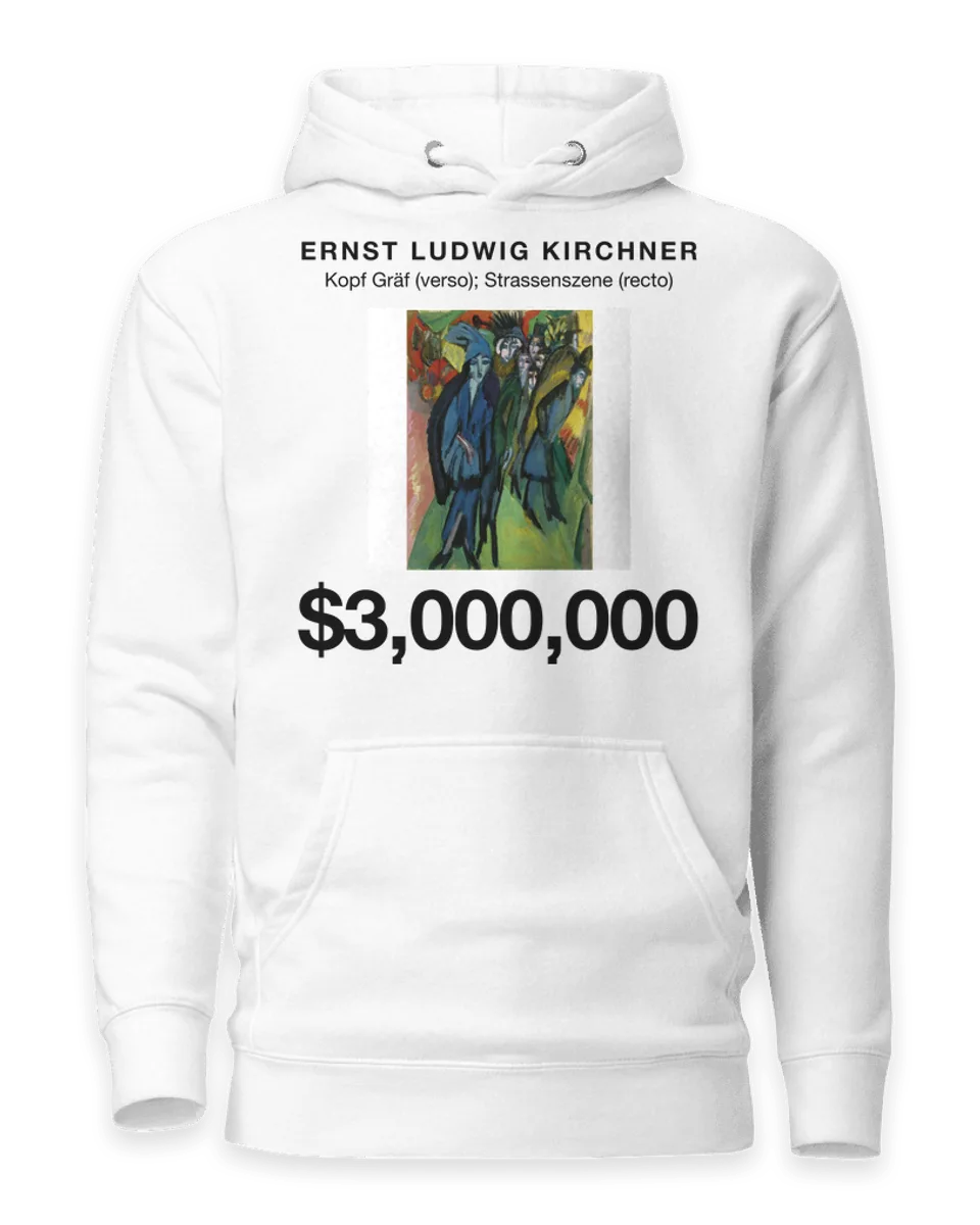 Hoodie: Kopf Gräf (verso); Strassenszene (recto) by Ernst Ludwig Kirchner