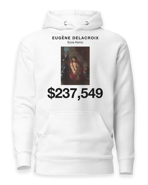 Ecce Homo by Eugène Delacroix, on a white hoodie