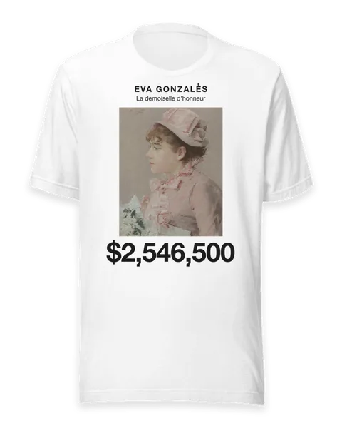 La demoiselle d'honneur by Eva Gonzalès, on a white t-shirt