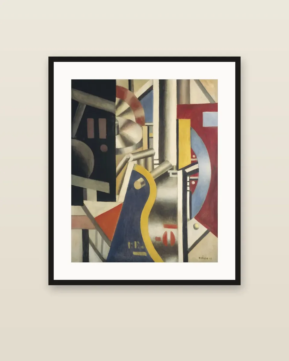 Composition, dans l'usine by Fernand Léger, framed