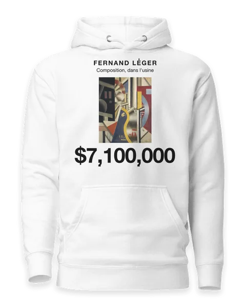 Composition, dans l'usine by Fernand Léger, on a white hoodie