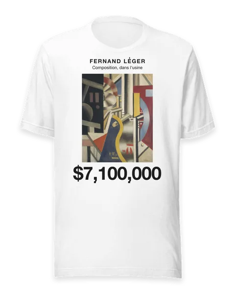 Composition, dans l'usine by Fernand Léger, on a white t-shirt