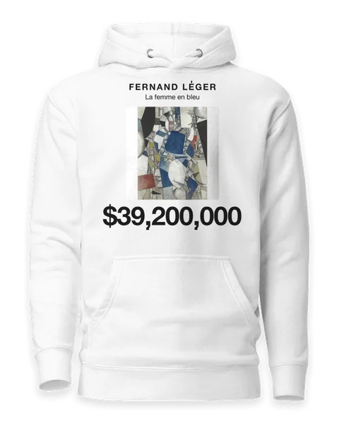 La femme en bleu by Fernand Léger, on a white hoodie
