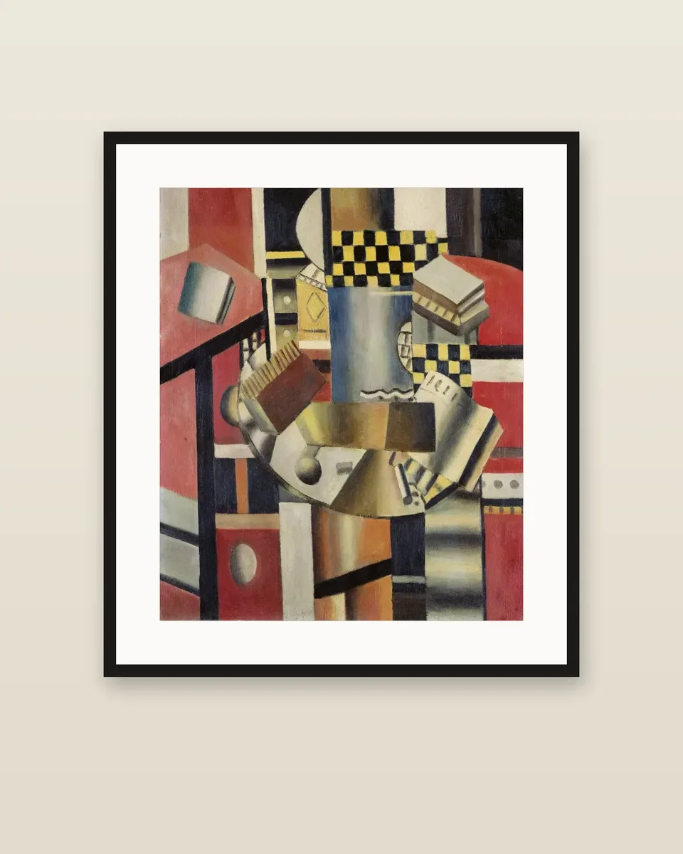 Le damier jaune by Fernand Léger, framed