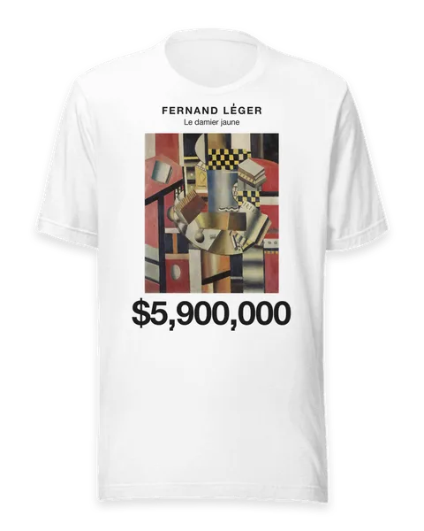 Le damier jaune by Fernand Léger, on a white t-shirt