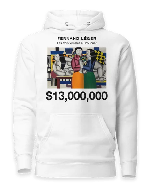 Les trois femmes au bouquet by Fernand Léger, on a white hoodie