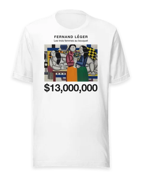 Les trois femmes au bouquet by Fernand Léger, on a white t-shirt