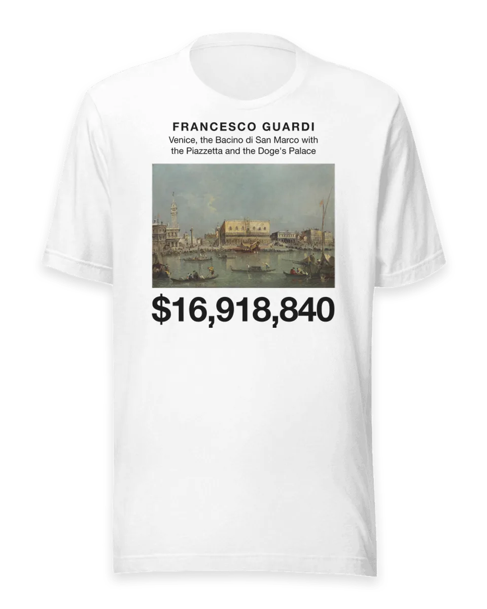 T-shirt: Venice, the Bacino di San Marco with the Piazzetta and the Doge's Palace by Francesco Guardi