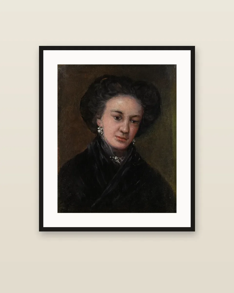 Portrait of the actress Rita Luna by Francisco de Goya, framed