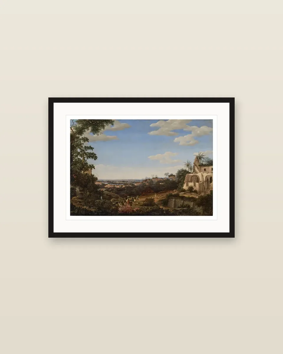 View of Olinda, Brazil, with the Ruins of the Jesuit Church by Frans Post, framed