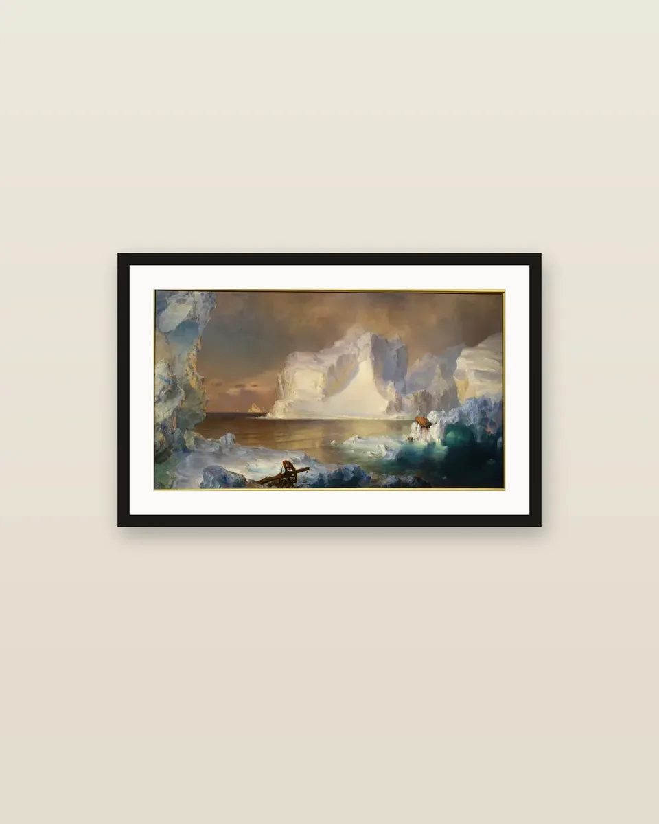 The Icebergs by Frederic Edwin Church, framed
