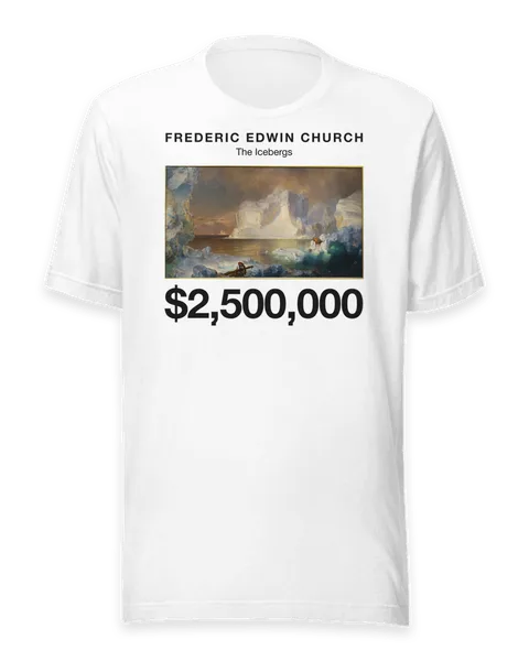 The Icebergs by Frederic Edwin Church, on a white t-shirt