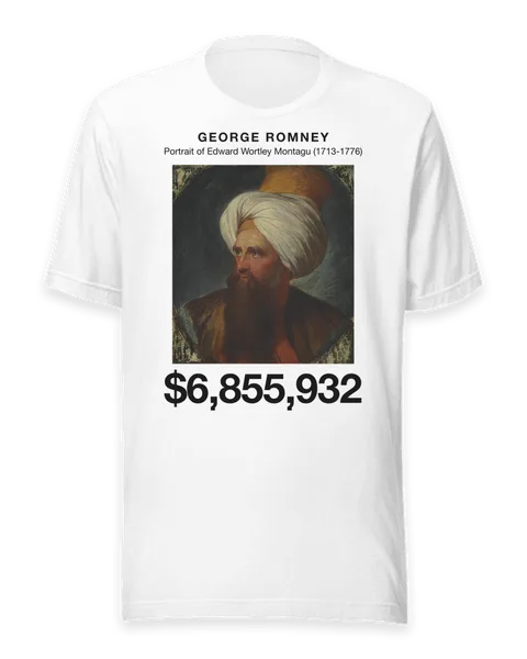 Portrait of Edward Wortley Montagu (1713-1776) by George Romney, on a white t-shirt