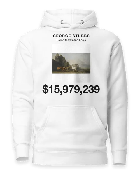 Brood Mares and Foals by George Stubbs, on a white hoodie