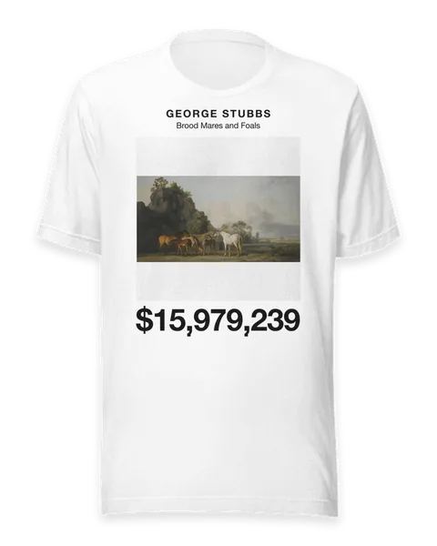 Brood Mares and Foals by George Stubbs, on a white t-shirt