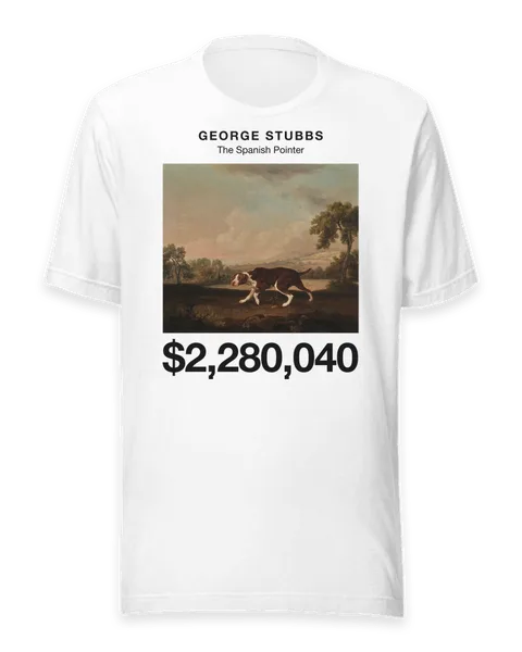 The Spanish Pointer by George Stubbs, on a white t-shirt