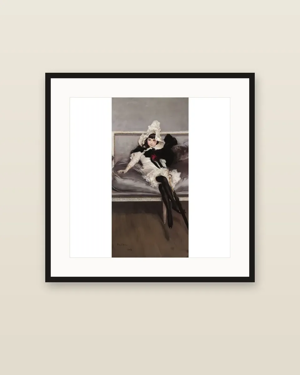 Portrait of Giovinetta Errazuriz by Giovanni Boldini, framed