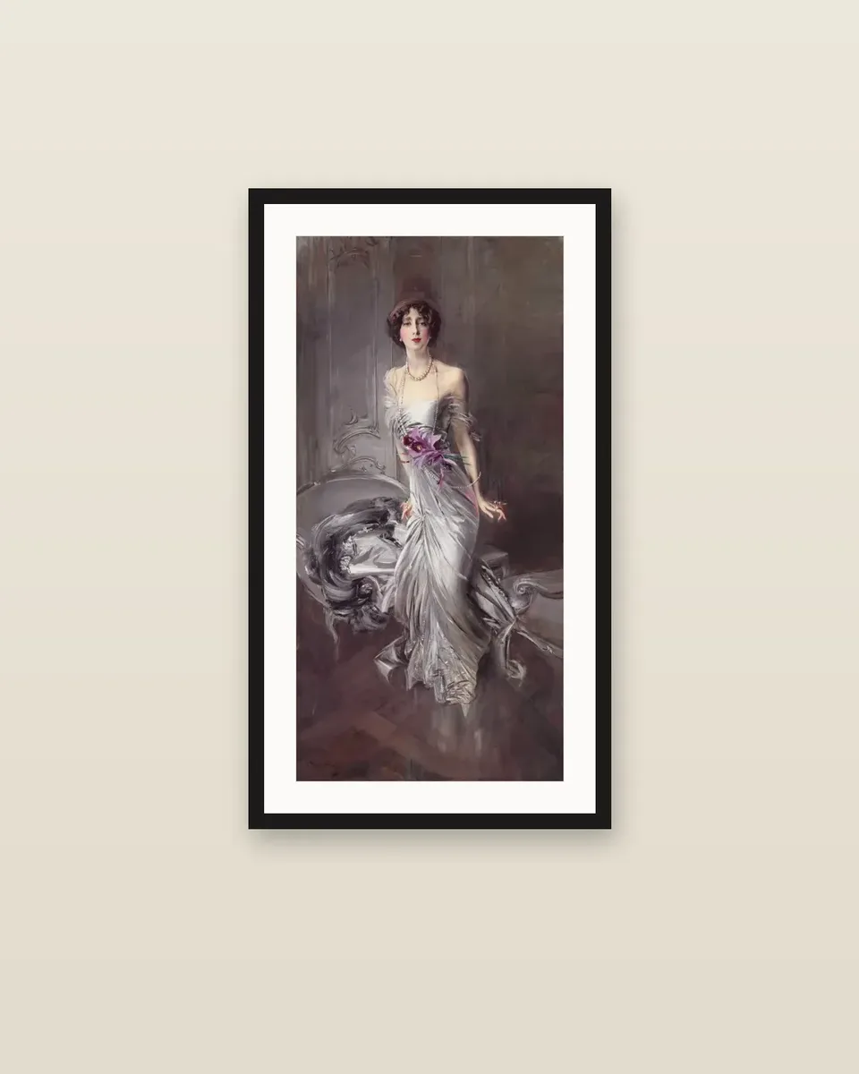 Portrait of Madame Eugène Doyen by Giovanni Boldini, framed