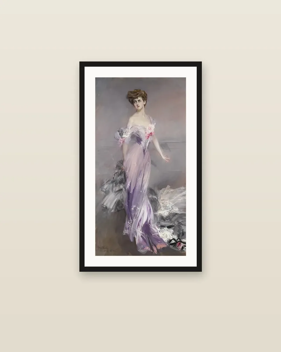 Portrait of Mrs. Howard-Johnston by Giovanni Boldini, framed
