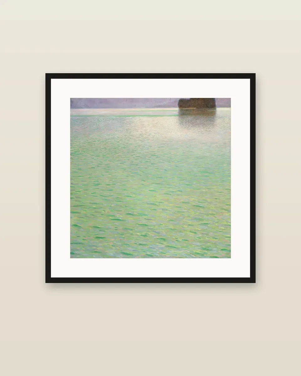 Insel im Attersee by Gustav Klimt, framed