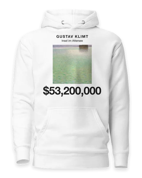Insel im Attersee by Gustav Klimt, on a white hoodie