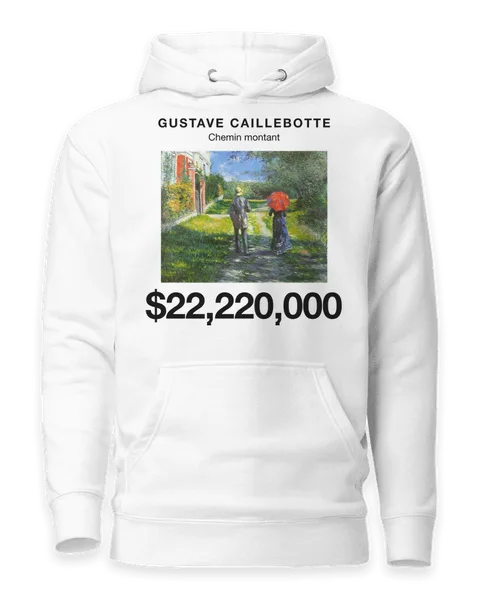 Chemin montant by Gustave Caillebotte, on a white hoodie