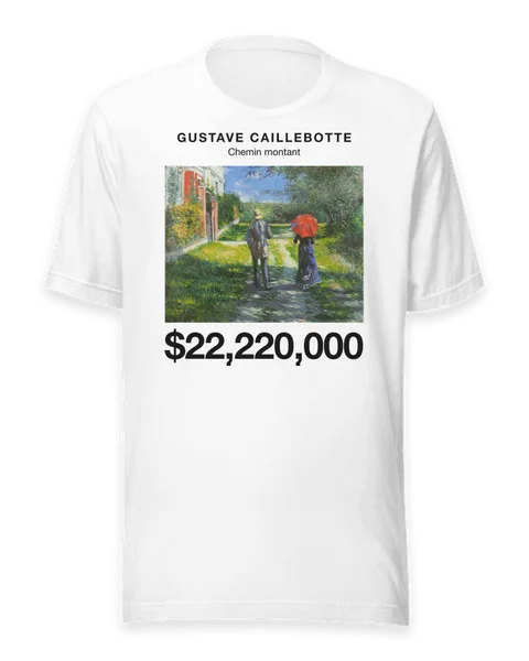 Chemin montant by Gustave Caillebotte, on a white t-shirt