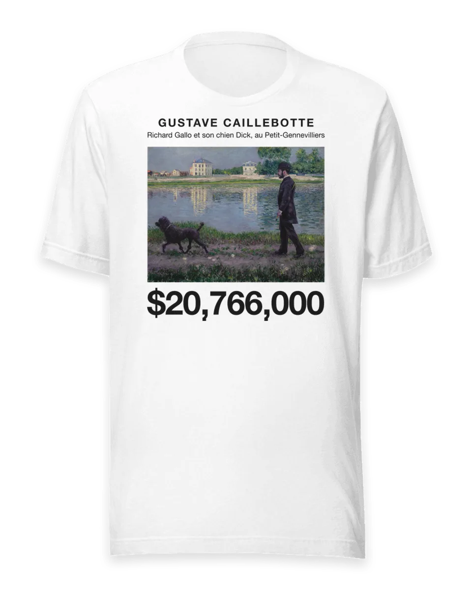 T-shirt: Richard Gallo et son chien Dick, au Petit-Gennevilliers by Gustave Caillebotte