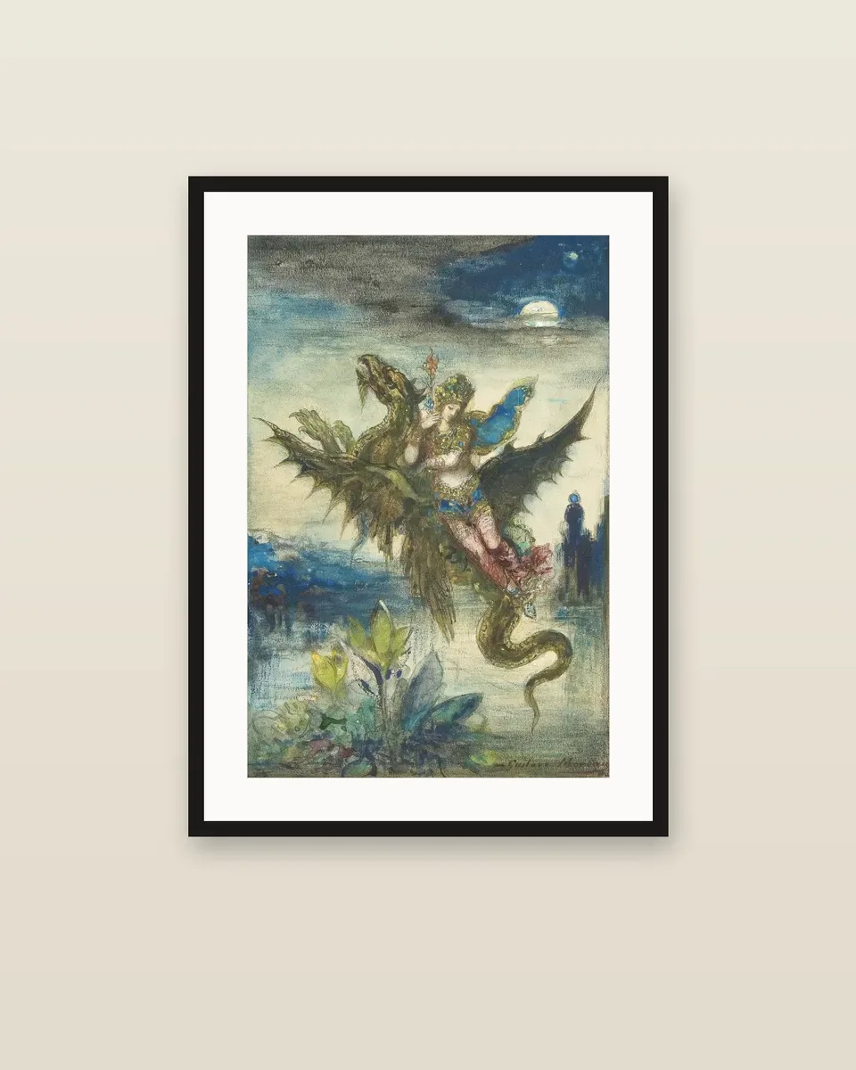 Rêve d'Orient (La Péri) by Gustave Moreau, framed