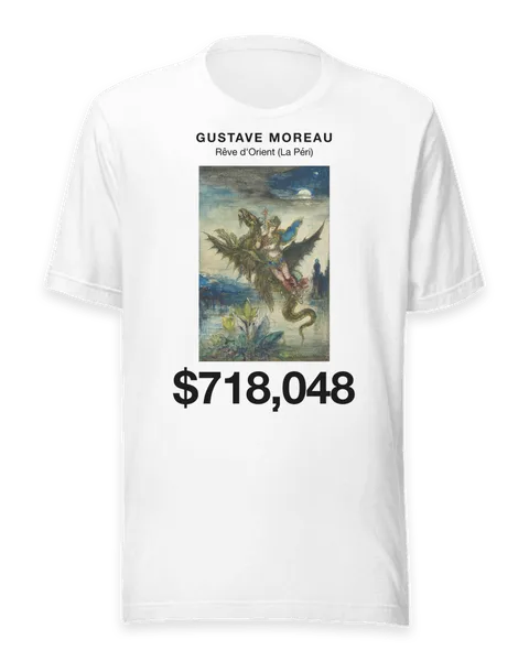 Rêve d'Orient (La Péri) by Gustave Moreau, on a white t-shirt
