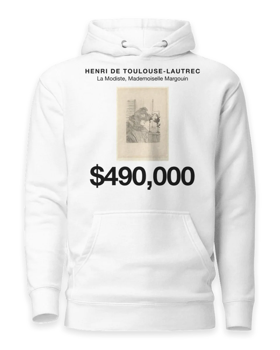 Hoodie: La Modiste, Mademoiselle Margouin by Henri de Toulouse-Lautrec