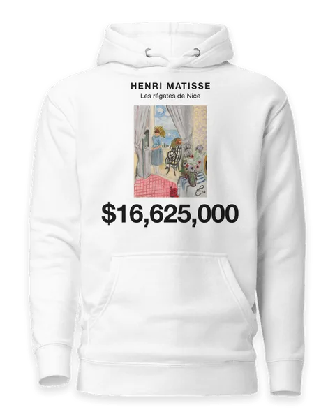 Les régates de Nice by Henri Matisse, on a white hoodie