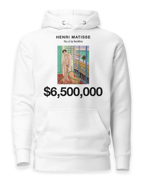Nu à la fenêtre by Henri Matisse, on a white hoodie