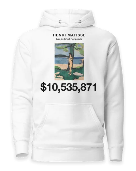 Nu au bord de la mer by Henri Matisse, on a white hoodie