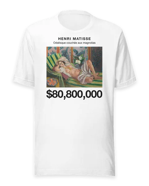 Odalisque couchée aux magnolias by Henri Matisse, on a white t-shirt