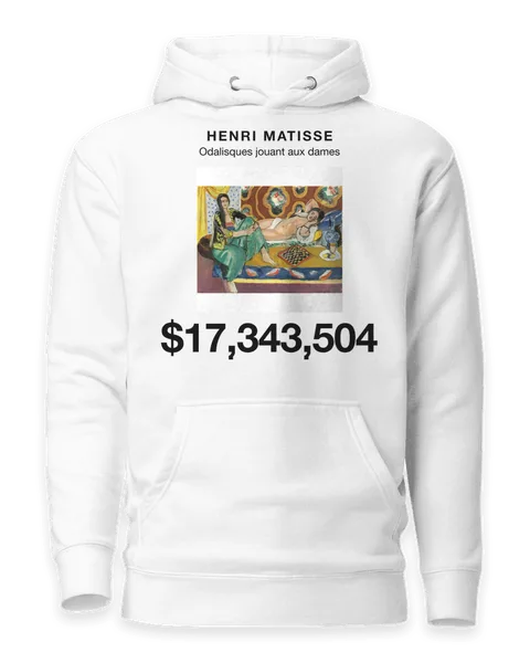 Odalisques jouant aux dames by Henri Matisse, on a white hoodie