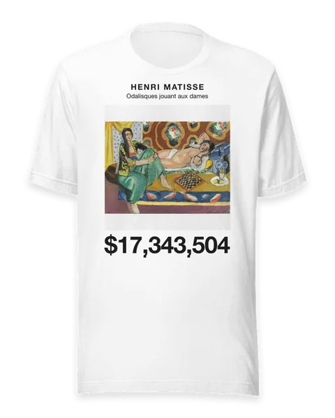 Odalisques jouant aux dames by Henri Matisse, on a white t-shirt